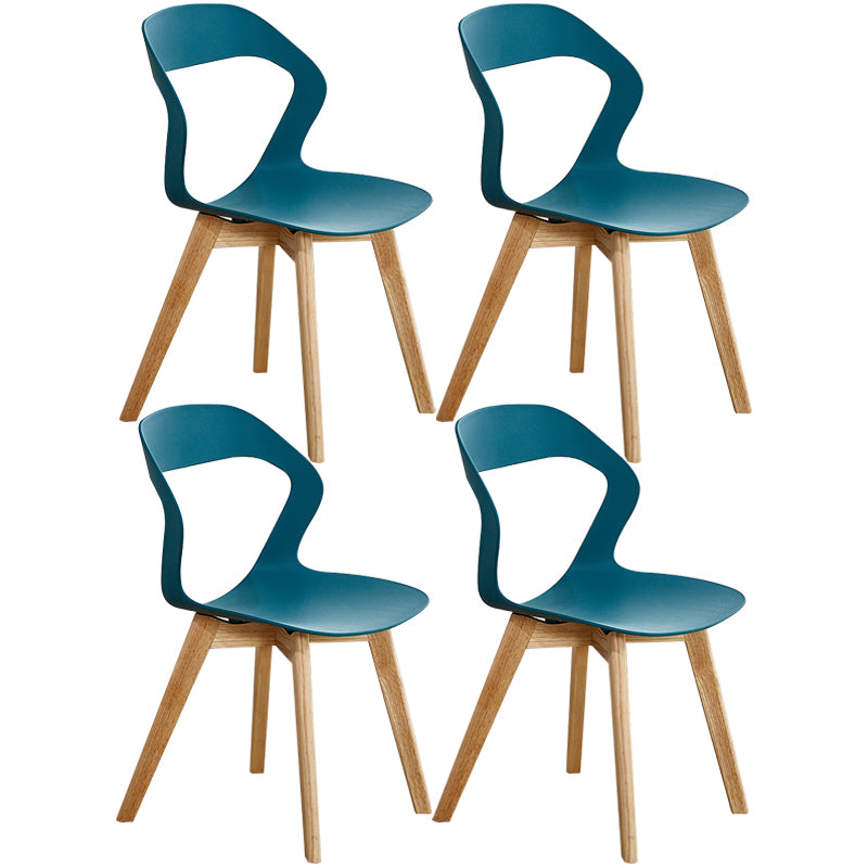 Ensemble de chaises de salle à manger en plastique, chaise d'appoint pour la maison scandinave, intérieur, dossier ouvert