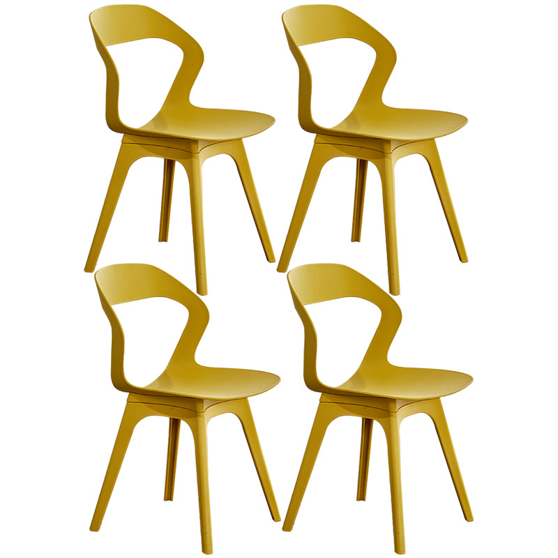 Ensemble de chaises de salle à manger en plastique, chaise d'appoint pour la maison scandinave, intérieur, dossier ouvert