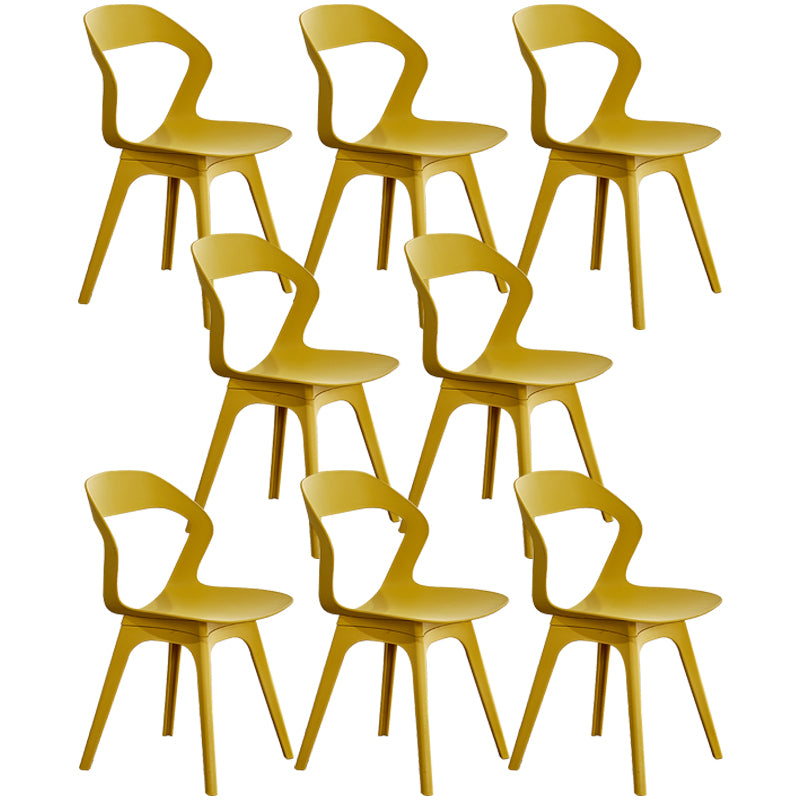 Ensemble de chaises de salle à manger en plastique, chaise d'appoint pour la maison scandinave, intérieur, dossier ouvert