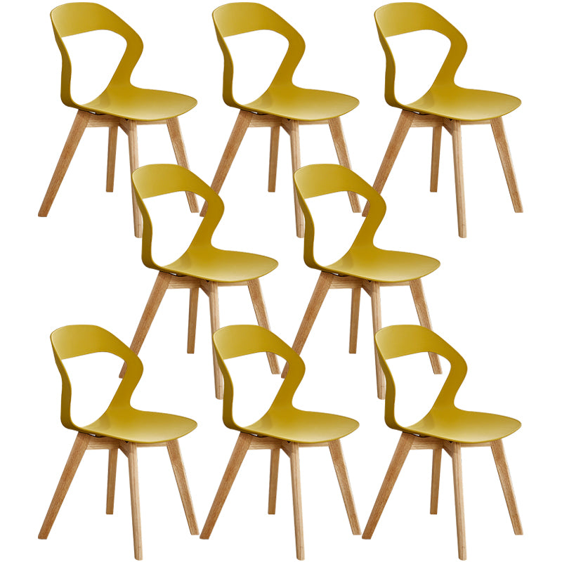 Ensemble de chaises de salle à manger en plastique, chaise d'appoint pour la maison scandinave, intérieur, dossier ouvert