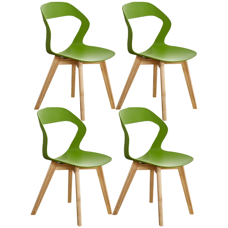 Ensemble de chaises de salle à manger en plastique, chaise d'appoint pour la maison scandinave, intérieur, dossier ouvert