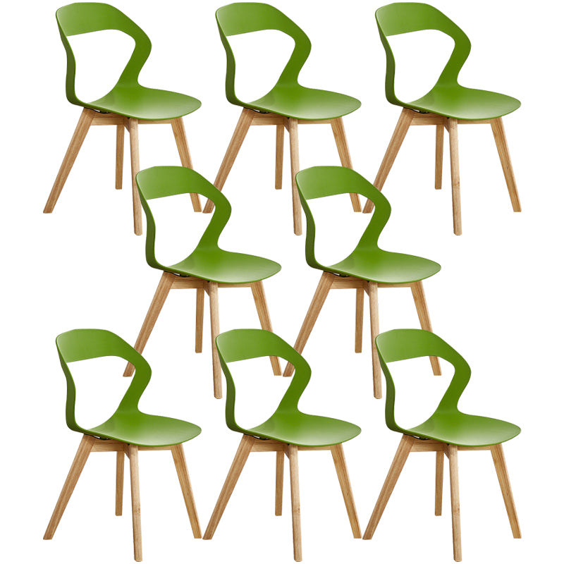Ensemble de chaises de salle à manger en plastique, chaise d'appoint pour la maison scandinave, intérieur, dossier ouvert