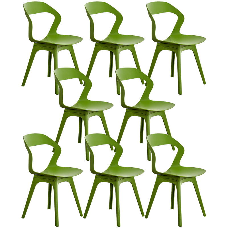 Ensemble de chaises de salle à manger en plastique, chaise d'appoint pour la maison scandinave, intérieur, dossier ouvert