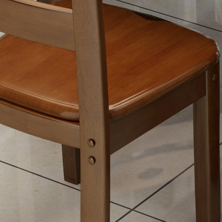 Chaise de salle à manger en bois massif de chêne de style traditionnel, chaise de salle à manger à dossier en échelle