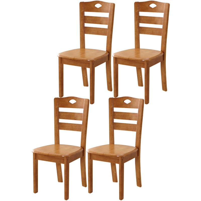 Chaise de salle à manger en bois massif de chêne de style traditionnel, chaise de salle à manger à dossier en échelle