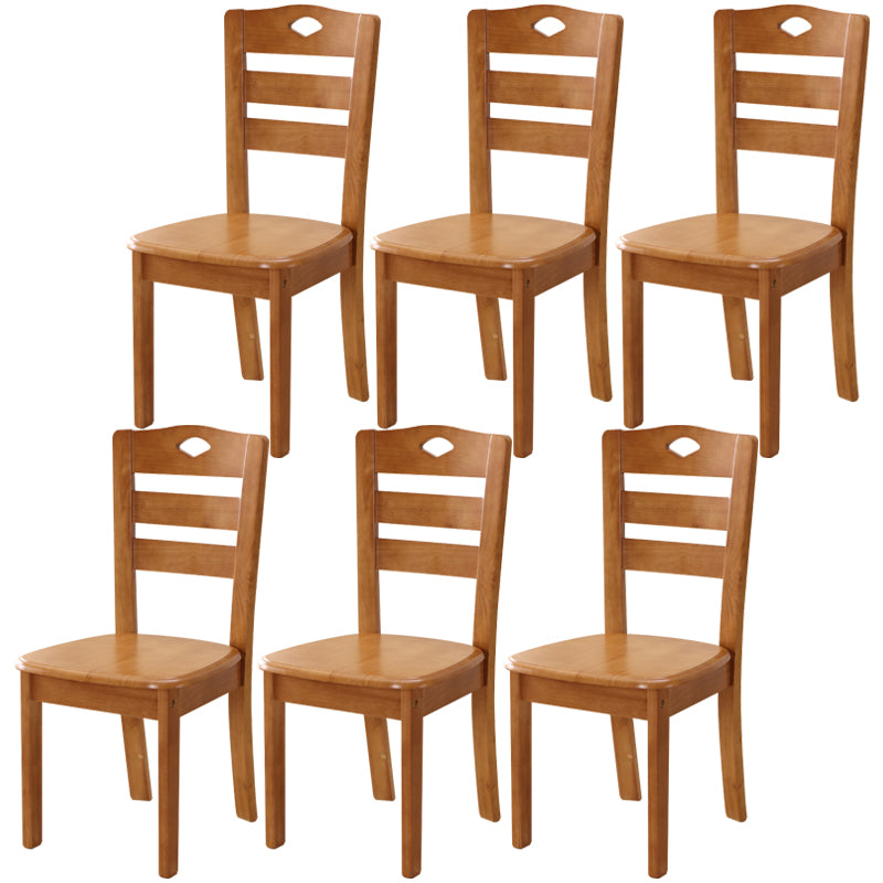 Chaise de salle à manger en bois massif de chêne de style traditionnel, chaise de salle à manger à dossier en échelle