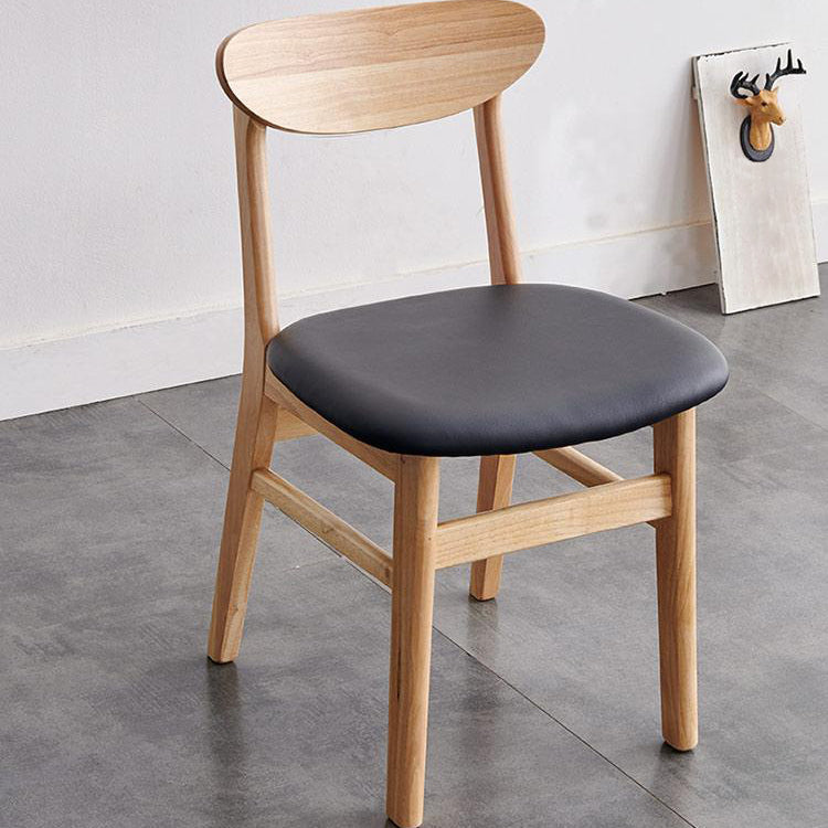 Modern Kitchen Opening Back Dining Side Chair Khaki Wood Dining Side Chair
