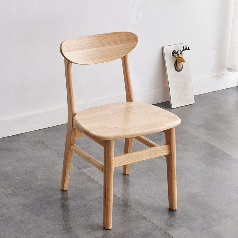 Modern Kitchen Opening Back Dining Side Chair Khaki Wood Dining Side Chair