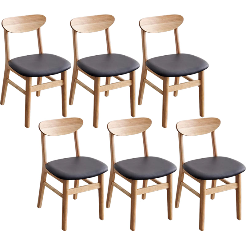 Modern Kitchen Opening Back Dining Side Chair Khaki Wood Dining Side Chair