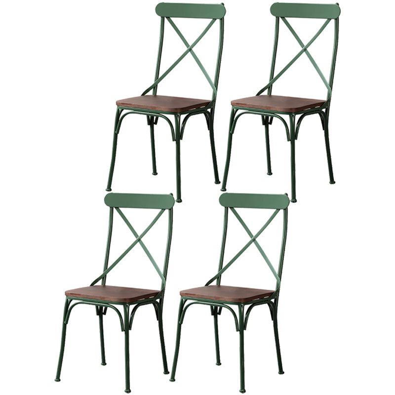 Chaise latérale en métal pour café industriel, chaise pliante à dossier croisé noir