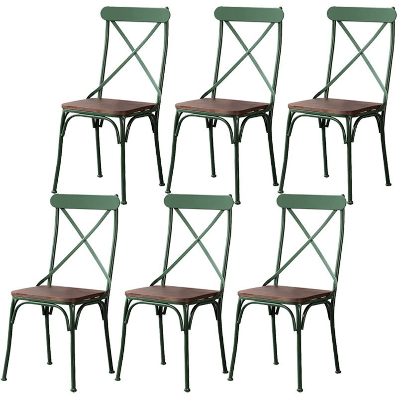 Chaise latérale en métal pour café industriel, chaise pliante à dossier croisé noir
