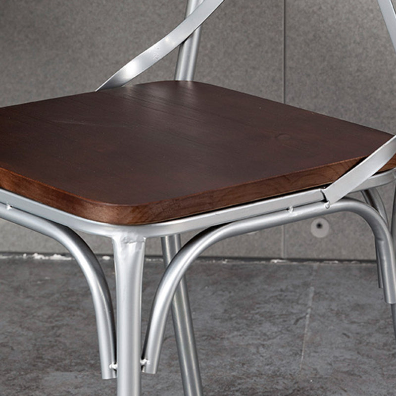 Chaise latérale en métal pour café industriel, chaise pliante à dossier croisé noir