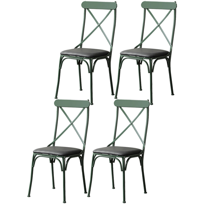 Chaise latérale en métal pour café industriel, chaise pliante à dossier croisé noir