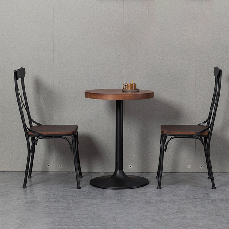 Chaise latérale en métal pour café industriel, chaise pliante à dossier croisé noir