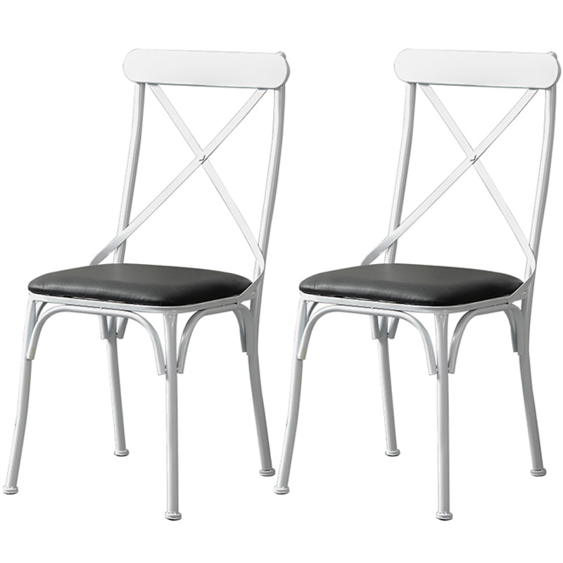Chaise latérale en métal pour café industriel, chaise pliante à dossier croisé noir