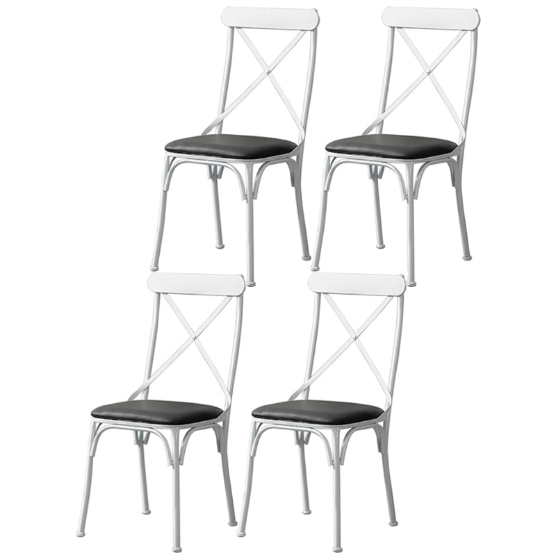 Chaise latérale en métal pour café industriel, chaise pliante à dossier croisé noir
