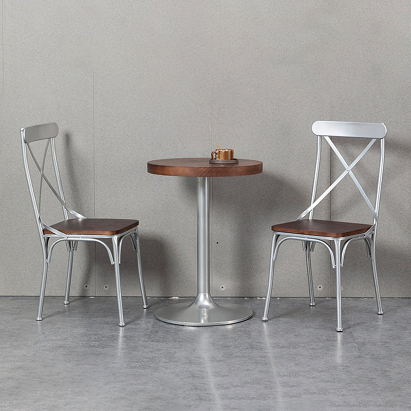 Chaise latérale en métal pour café industriel, chaise pliante à dossier croisé noir