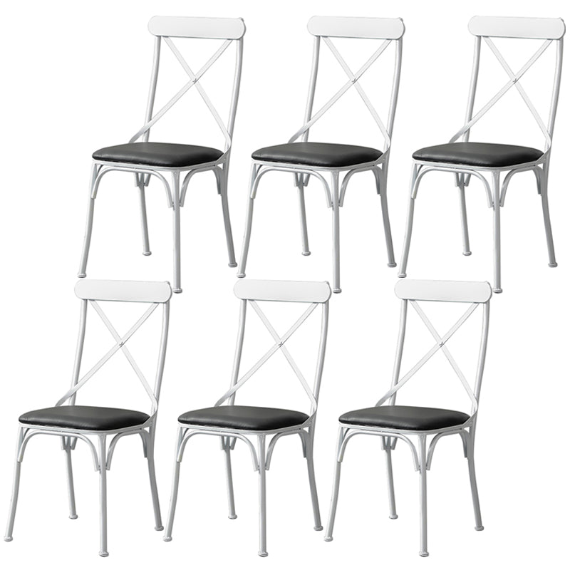 Chaise latérale en métal pour café industriel, chaise pliante à dossier croisé noir