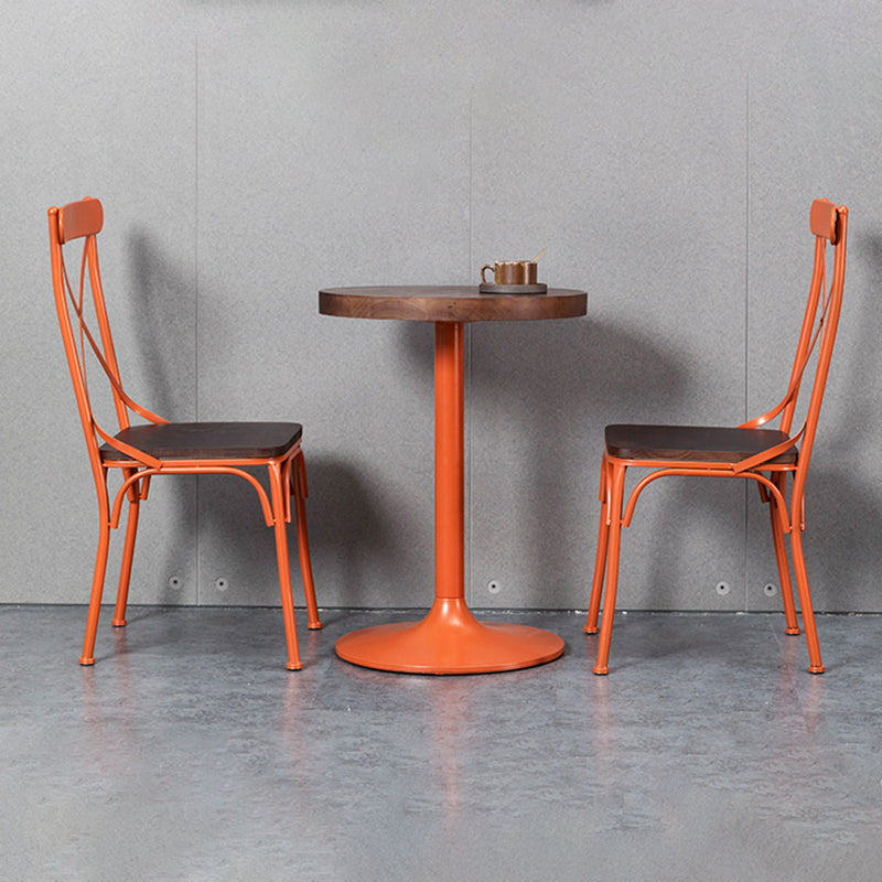 Chaise latérale en métal pour café industriel, chaise pliante à dossier croisé noir