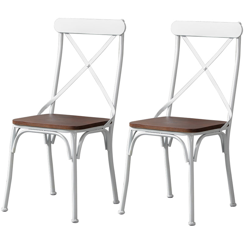 Chaise latérale en métal pour café industriel, chaise pliante à dossier croisé noir