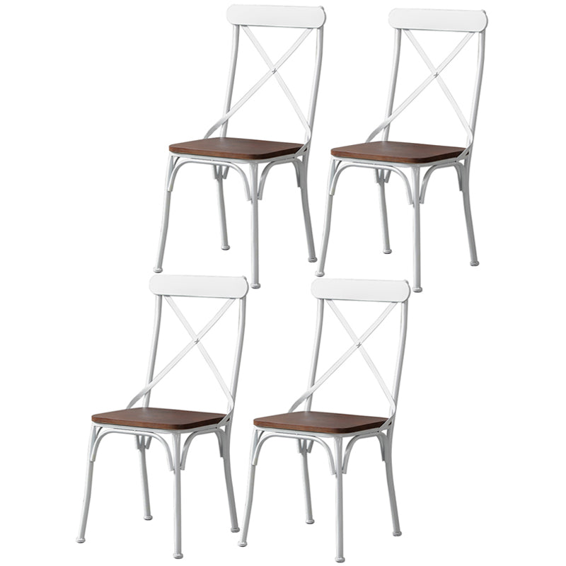 Chaise latérale en métal pour café industriel, chaise pliante à dossier croisé noir