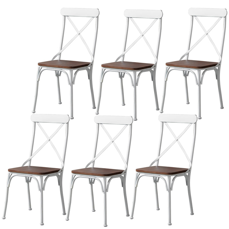 Chaise latérale en métal pour café industriel, chaise pliante à dossier croisé noir