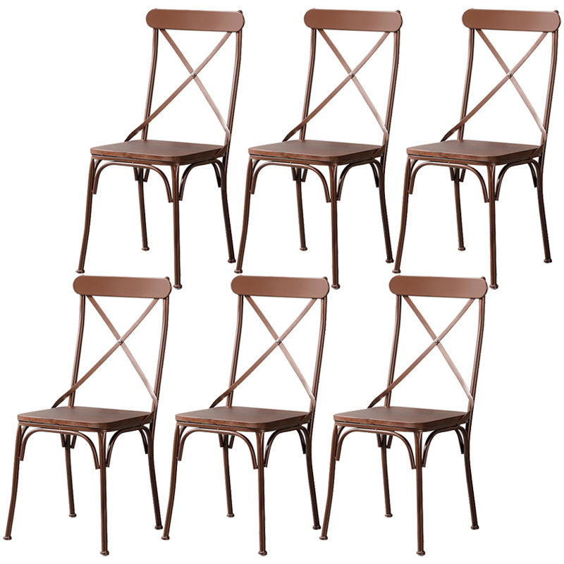 Chaise latérale en métal pour café industriel, chaise pliante à dossier croisé noir
