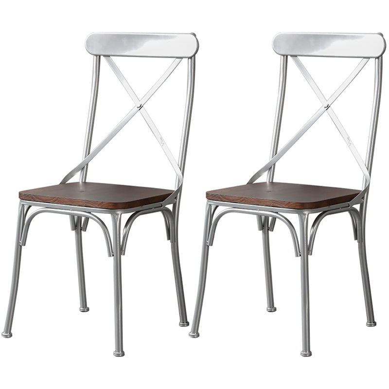 Chaise latérale en métal pour café industriel, chaise pliante à dossier croisé noir