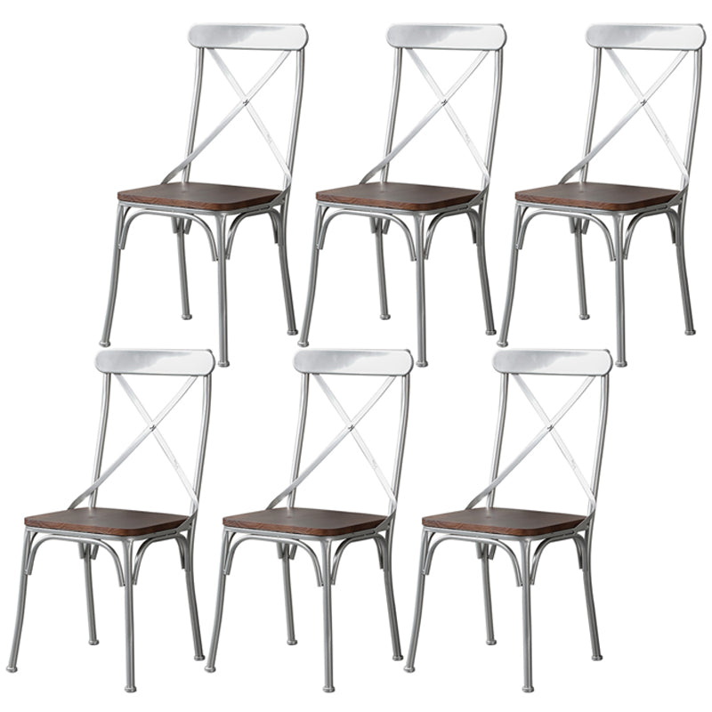 Chaise latérale en métal pour café industriel, chaise pliante à dossier croisé noir