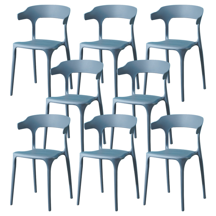 Glam Plastic Side Chair Matte Finish Open Back Dining Chair for Dinning Room