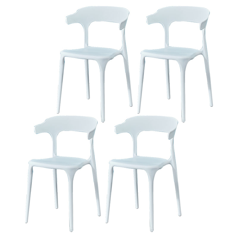 Glam Plastic Side Chair Matte Finish Open Back Dining Chair for Dinning Room
