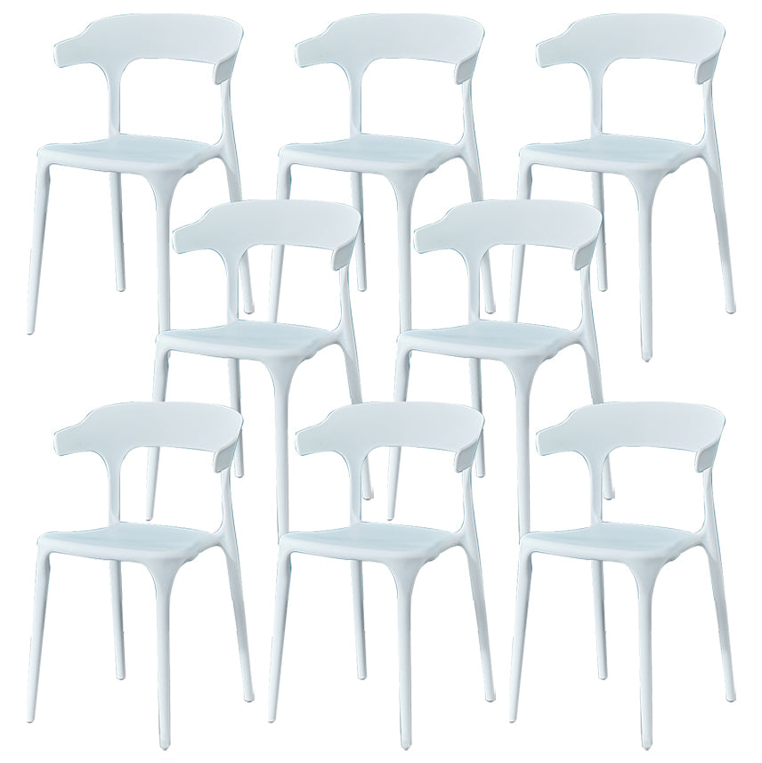 Glam Plastic Side Chair Matte Finish Open Back Dining Chair for Dinning Room