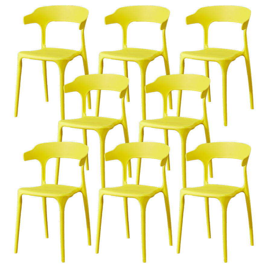 Glam Plastic Side Chair Matte Finish Open Back Dining Chair for Dinning Room
