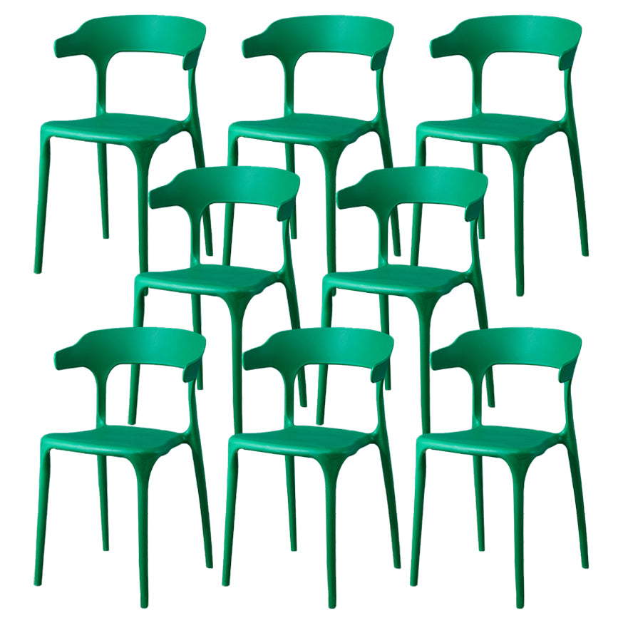 Glam Plastic Side Chair Matte Finish Open Back Dining Chair for Dinning Room