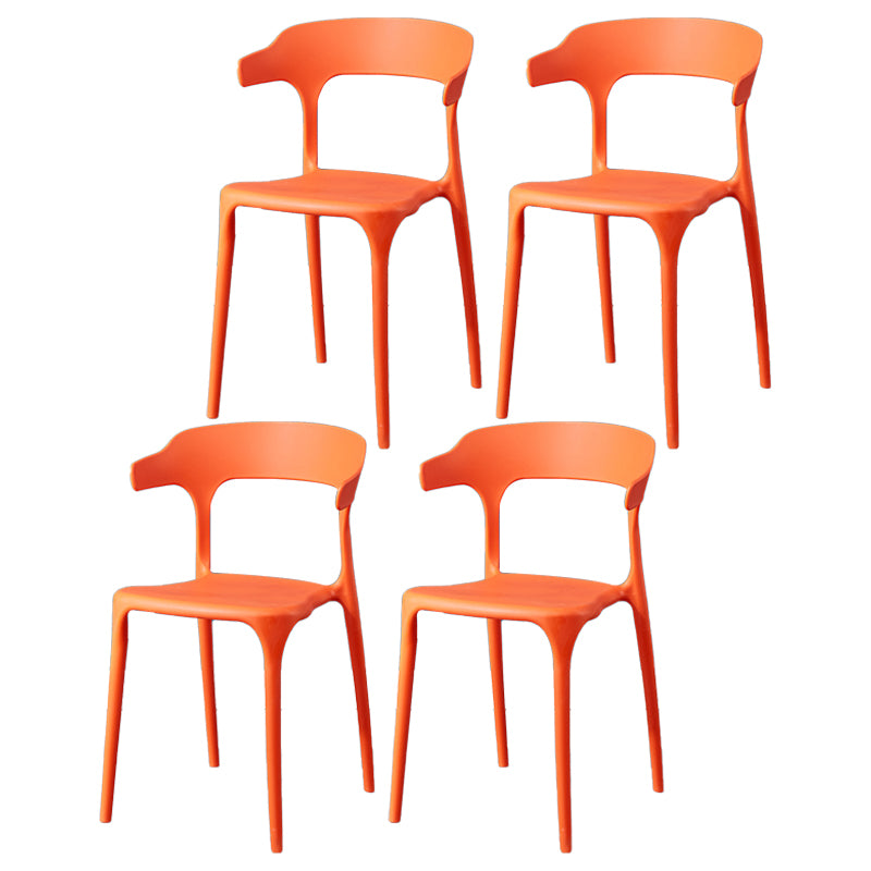 Glam Plastic Side Chair Matte Finish Open Back Dining Chair for Dinning Room