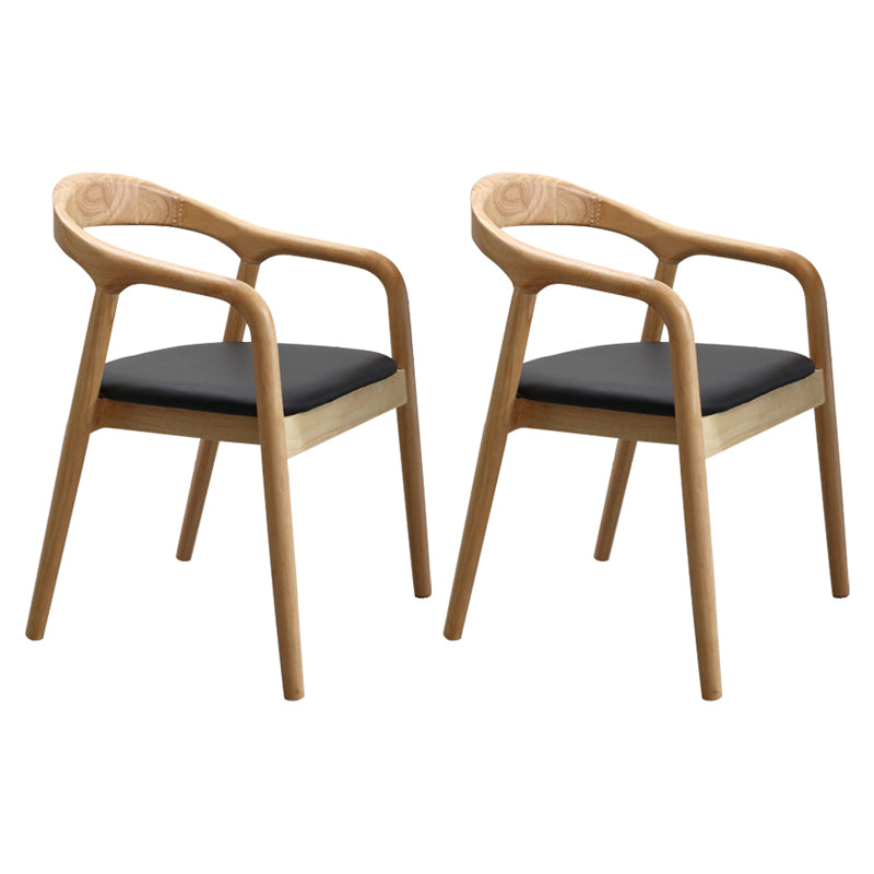Chaise de salle à manger contemporaine en bois massif, chaise d'appoint à dossier ouvert pour la maison