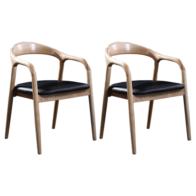 Chaise de salle à manger contemporaine en bois massif, chaise d'appoint à dossier ouvert pour la maison