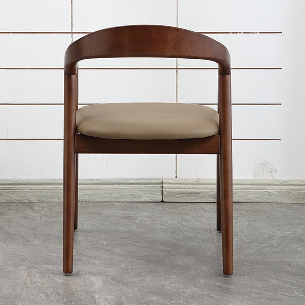 Chaise de salle à manger contemporaine en bois massif, chaise d'appoint à dossier ouvert pour la maison