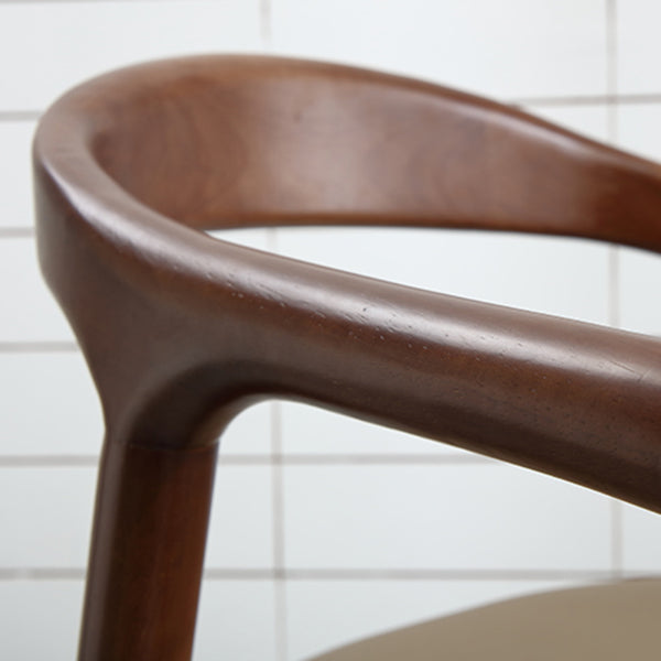 Chaise de salle à manger contemporaine en bois massif, chaise d'appoint à dossier ouvert pour la maison