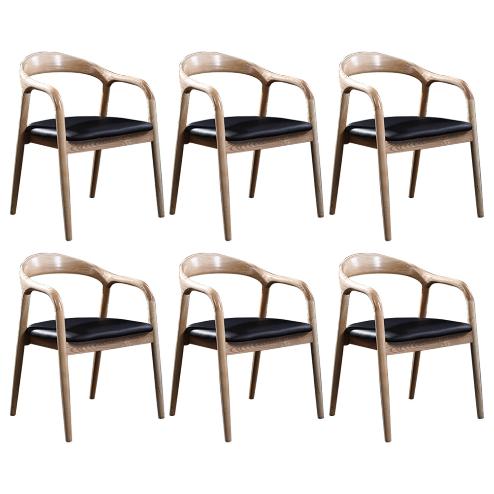 Chaise de salle à manger contemporaine en bois massif, chaise d'appoint à dossier ouvert pour la maison