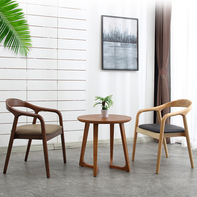 Chaise de salle à manger contemporaine en bois massif, chaise d'appoint à dossier ouvert pour la maison