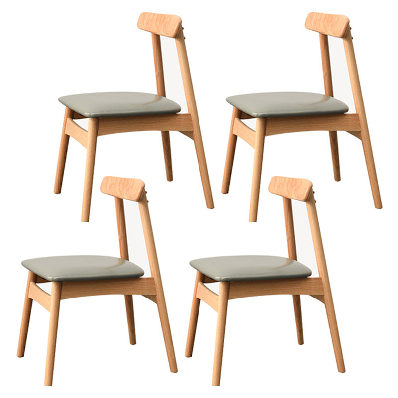 Chaise d'intérieur contemporaine à dossier ouvert en bois, chaise de salle à manger de 18 pouces de large