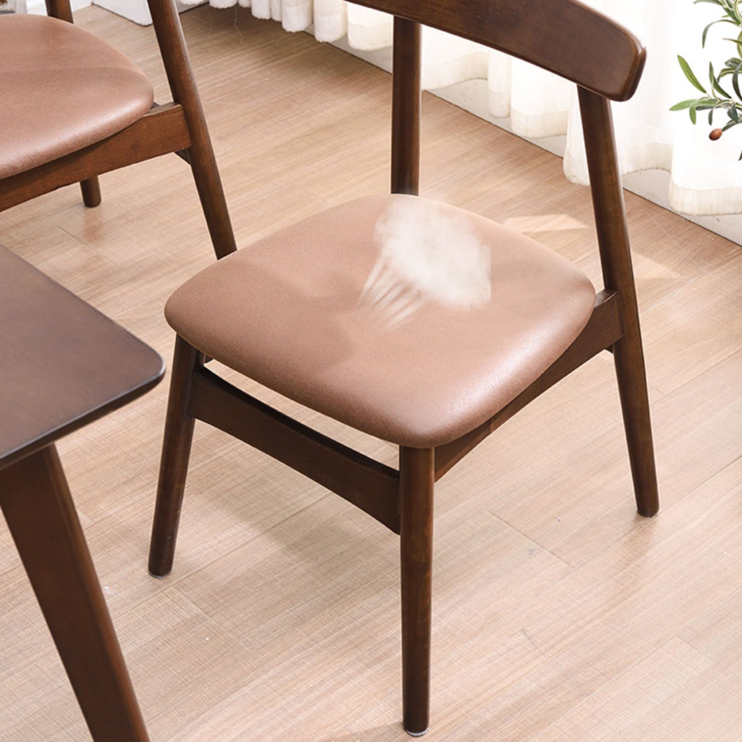 Chaise d'intérieur contemporaine à dossier ouvert en bois, chaise de salle à manger de 18 pouces de large