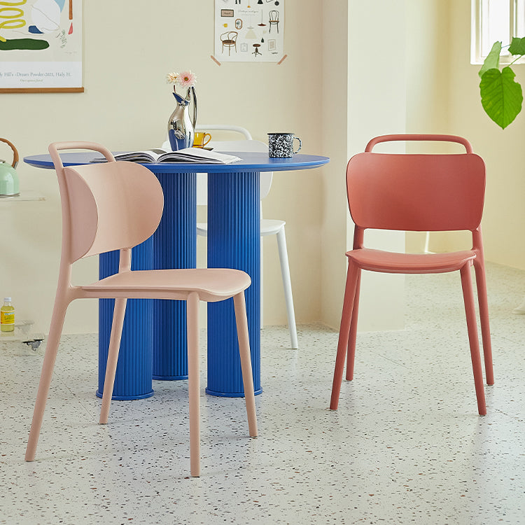 Nordic Style Plastic Dining Chair Open Back Dining Side Chair for Home Use