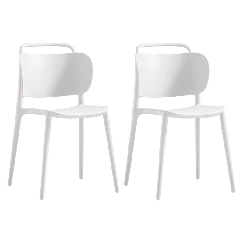 Nordic Style Plastic Dining Chair Open Back Dining Side Chair for Home Use