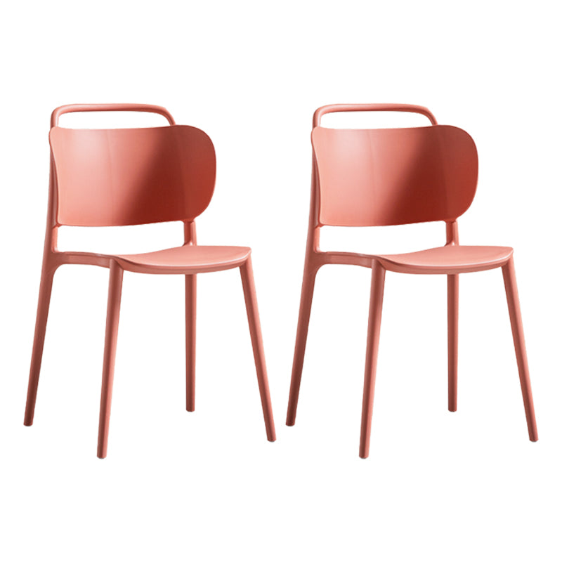 Nordic Style Plastic Dining Chair Open Back Dining Side Chair for Home Use