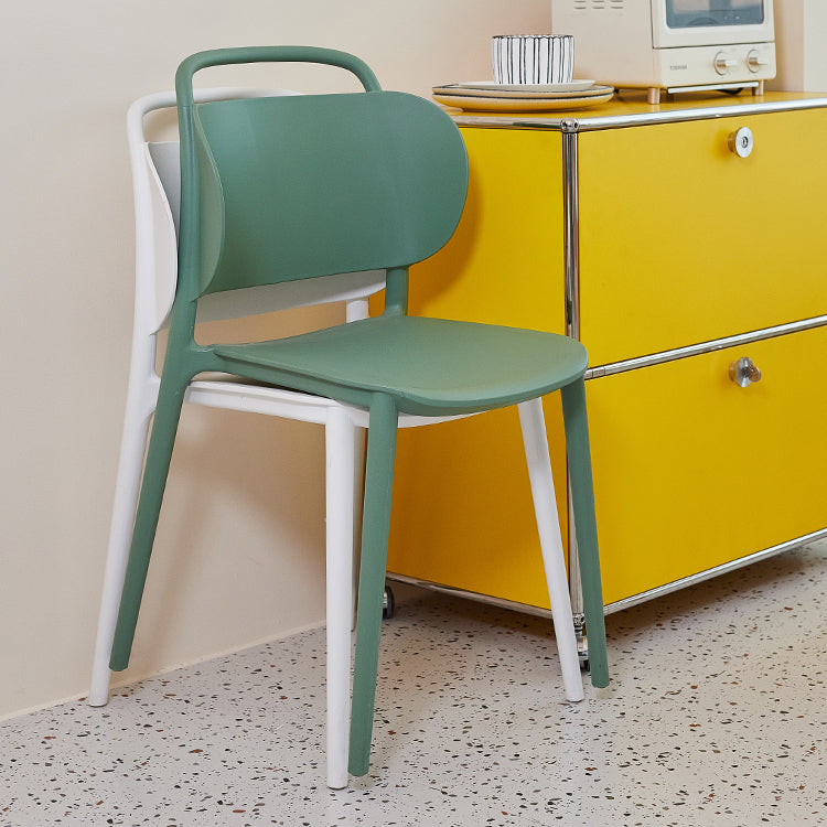 Nordic Style Plastic Dining Chair Open Back Dining Side Chair for Home Use