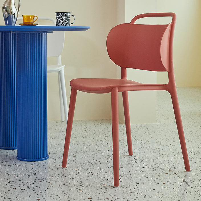 Nordic Style Plastic Dining Chair Open Back Dining Side Chair for Home Use