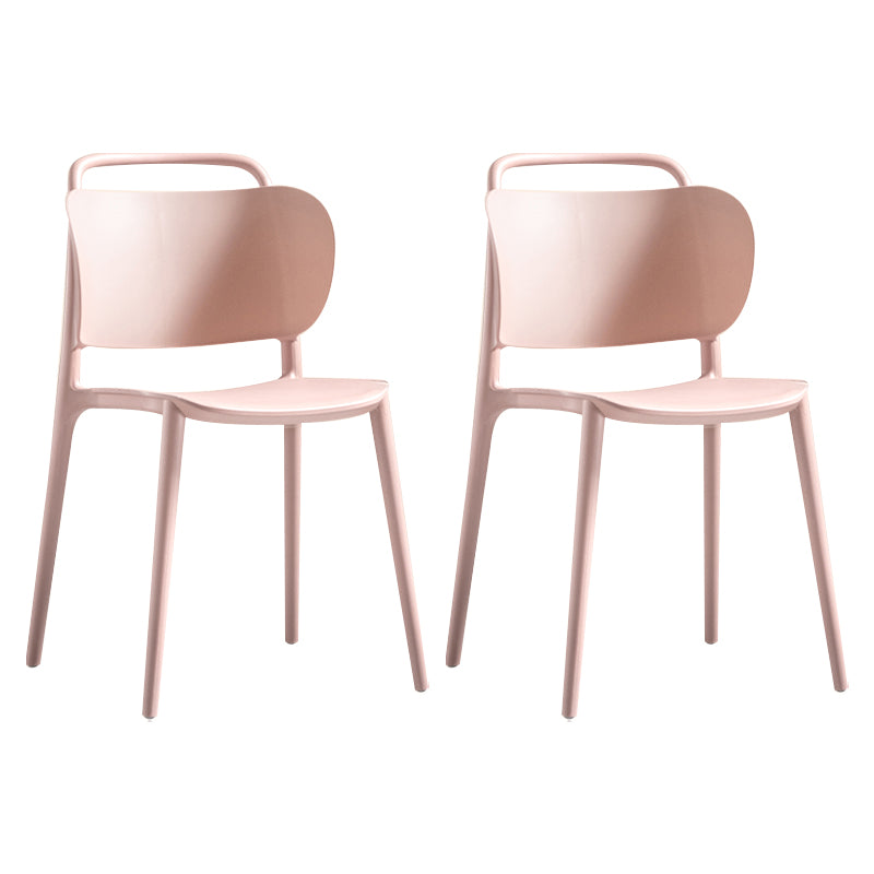 Nordic Style Plastic Dining Chair Open Back Dining Side Chair for Home Use