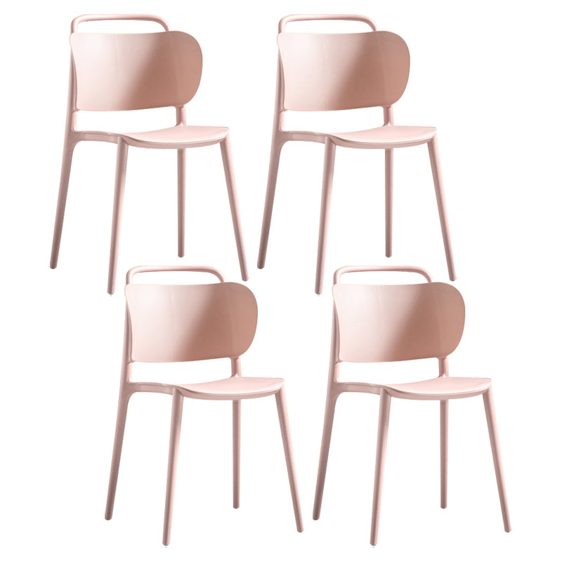 Nordic Style Plastic Dining Chair Open Back Dining Side Chair for Home Use